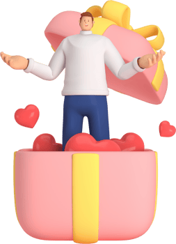3d character in the festival of Valentine's Day. 3d rendering of graphic resourse. png