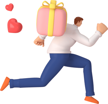 3d character in the festival of Valentine's Day. 3d rendering of graphic resourse. png