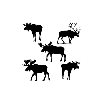moose set silhouette icon logo vector