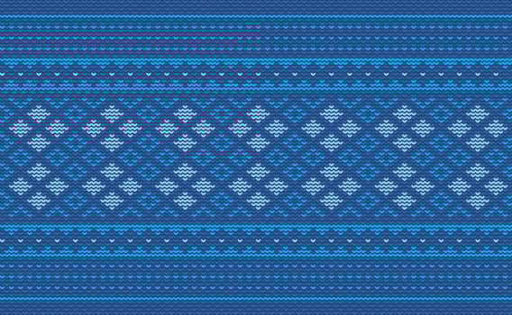 Crochet pattern, Vector cross stitch knitting background, Knitted ethnic decorative square style