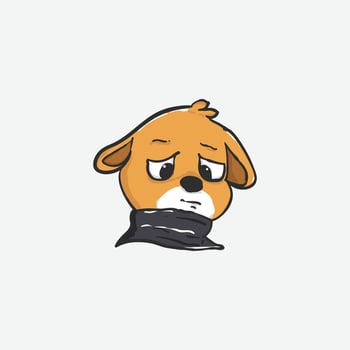 Sad dog cute art vector