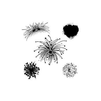 fireworks set silhouette icon logo vector