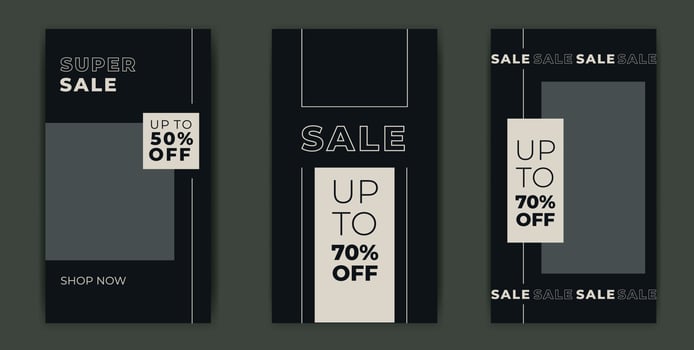 Fashion Modern social media Sale Story Template set. Vector Editable sale promotion Banner