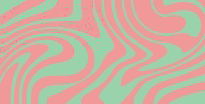 Wavy Swirl Groovy Pattern on red and pink colors. Seventies Style, Hippie Background, Psychedelic wave Wallpaper. Hand Drawn flat Vector Illustration