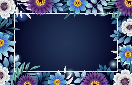 Winter Floral Border Background with Gradient Color vector