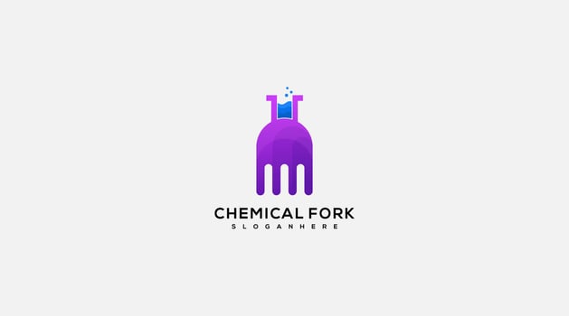 Chemical fork logo design vector illustration