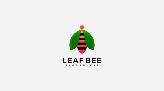 Leaf bee vector template logo design icon