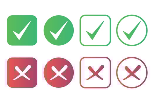 Different Types Of Check Marks And Crosses vector