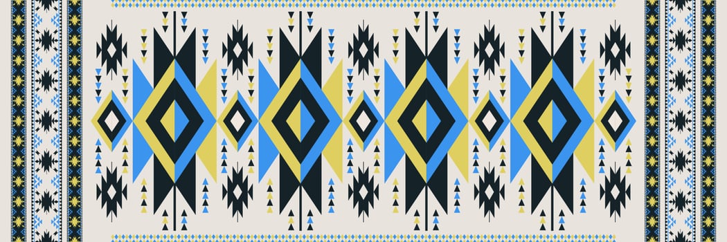 Aztec Navajo pattern. Ethnic boho geometric pattern. Ethnic tribal southwest modern colorful pattern use for carpet, area rugs, tapestry, mat, bed runner, tablecloth, home decoration elements. vector