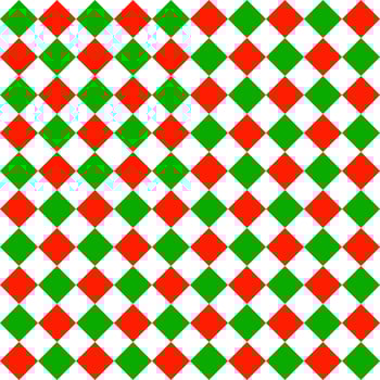 Geometric red and green plaid pattern on white background. vector