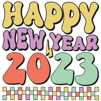 Retro New Year 2023 PNG
