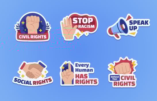 Civil Rights Greeting Stickers vector