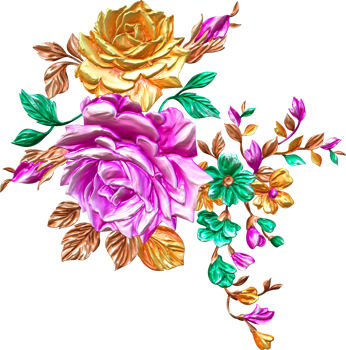 Digital oilpainted floral pattern,Glitter flower design,Embossed flower pattern,Glossy flower painting,Textile flower material,Flower illustration,Decorative flower design png