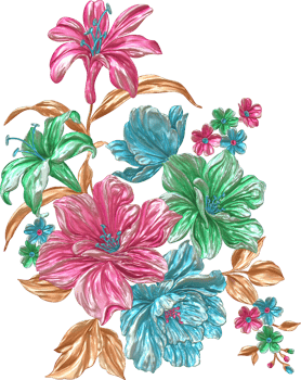 Abstract metallic flower design background,Digital flower painting,Floral textile design material,Flower Illustration,Wedding flower pattern,PNG flower images,Transparent decorative floral design png