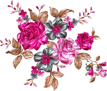Abstract metallic flower design background,Digital flower painting,Floral textile design material,Flower Illustration,Wedding flower pattern,PNG flower images,Transparent decorative floral design png