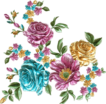 Abstract metallic flower design background,Digital flower painting,Floral textile design material,Flower Illustration,Wedding flower pattern,PNG flower images,Transparent decorative floral design png