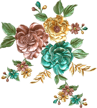 Abstract metallic flower design background,Digital flower painting,Floral textile design material,Flower Illustration,Wedding flower pattern,PNG flower images,Transparent decorative floral design png