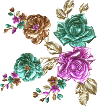Abstract metallic flower design background,Digital flower painting,Floral textile design material,Flower Illustration,Wedding flower pattern,PNG flower images,Transparent decorative floral design png