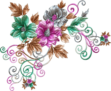 Abstract metallic flower design background,Digital flower painting,Floral textile design material,Flower Illustration,Wedding flower pattern,PNG flower images,Transparent decorative floral design png