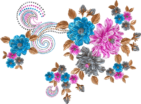 Abstract metallic flower design background,Digital flower painting,Floral textile design material,Flower Illustration,Wedding flower pattern,PNG flower images,Transparent decorative floral design png