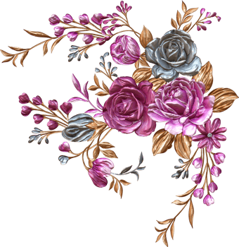 Abstract metallic flower design background,Digital flower painting,Floral textile design material,Flower Illustration,Wedding flower pattern,PNG flower images,Transparent decorative floral design png