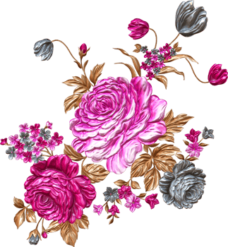 Abstract metallic flower design background,Digital flower painting,Floral textile design material,Flower Illustration,Wedding flower pattern,PNG flower images,Transparent decorative floral design png