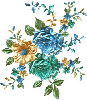Abstract metallic flower design background,Digital flower painting,Floral textile design material,Flower Illustration,Wedding flower pattern,PNG flower images,Transparent decorative floral design png
