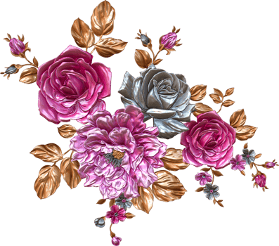 Abstract metallic flower design background,Digital flower painting,Floral textile design material,Flower Illustration,Wedding flower pattern,PNG flower images,Transparent decorative floral design png