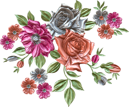 Abstract metallic flower design background,Digital flower painting,Floral textile design material,Flower Illustration,Wedding flower pattern,PNG flower images,Transparent decorative floral design png