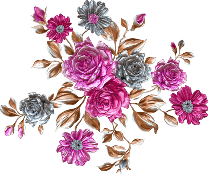 Abstract metallic flower design background,Digital flower painting,Floral textile design material,Flower Illustration,Wedding flower pattern,PNG flower images,Transparent decorative floral design png