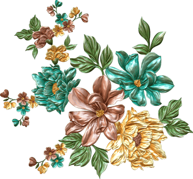 Abstract metallic flower design background,Digital flower painting,Floral textile design material,Flower Illustration,Wedding flower pattern,PNG flower images,Transparent decorative floral design png
