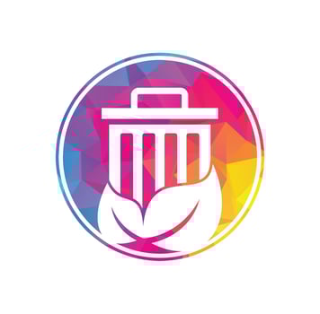 Leaf trash vector logo design icon. Trash vector logo template.