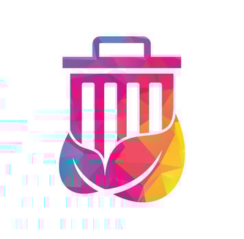 Leaf trash vector logo design icon. Trash vector logo template.