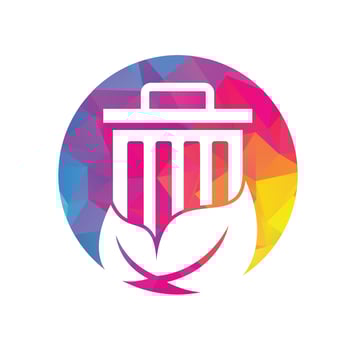 Leaf trash vector logo design icon. Trash vector logo template.