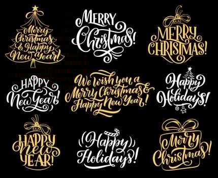 Merry Christmas holiday vector greeting lettering