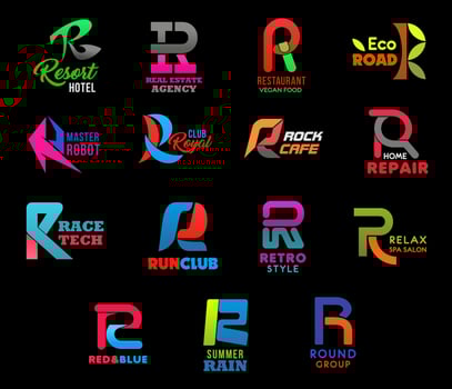 Food, technology and service business identity vector