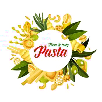 Italian pasta spaghetti and spices poster vector