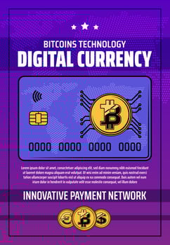 Cryptocurrency digital money payment, vector