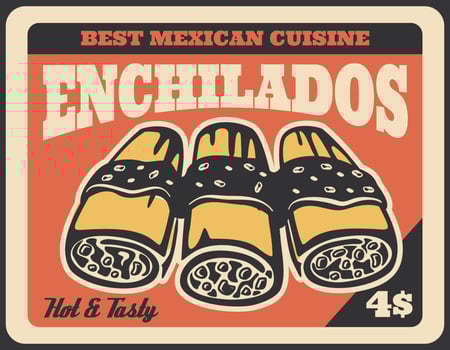 Mexican enchilada sandwiches. Fast food vector