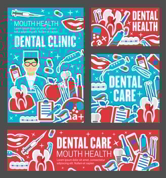 Dentist tool, tooth, braces. Dentistry medicine vector