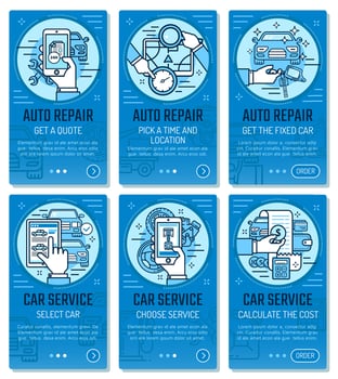 Car service auto repair mobile application vector