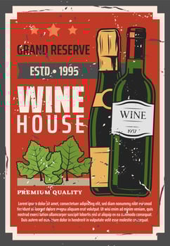 Winemaking, red brut wine bottle in vault cellar vector