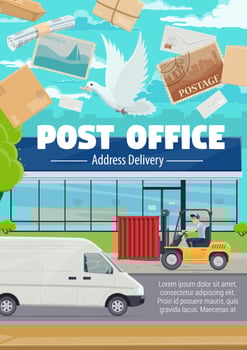 Post office and correspondence mail delivery vector