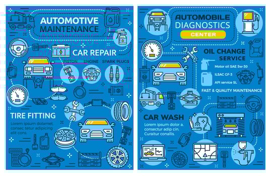 Car service auto repair and vehicle diagnostics vector