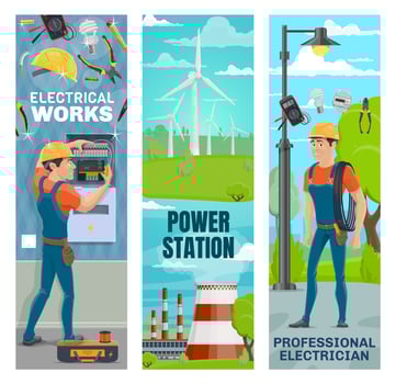 Electrical engineering and energy power plants vector