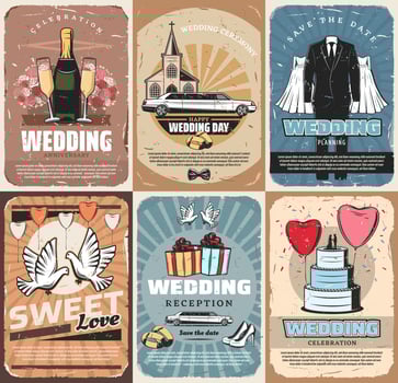 Wedding and marriage service, vector