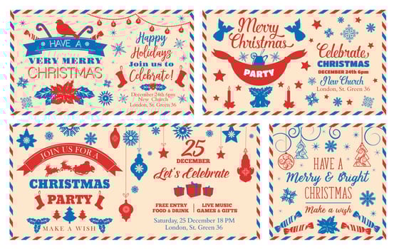 Letter for Santa, Christmas holidays mail vector