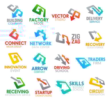 Pointers and arrows abstract icons vector