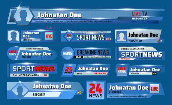 Breaking sport news television header TV backdrops vector