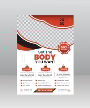Sports Gym Body fitness flyer and poster template vector